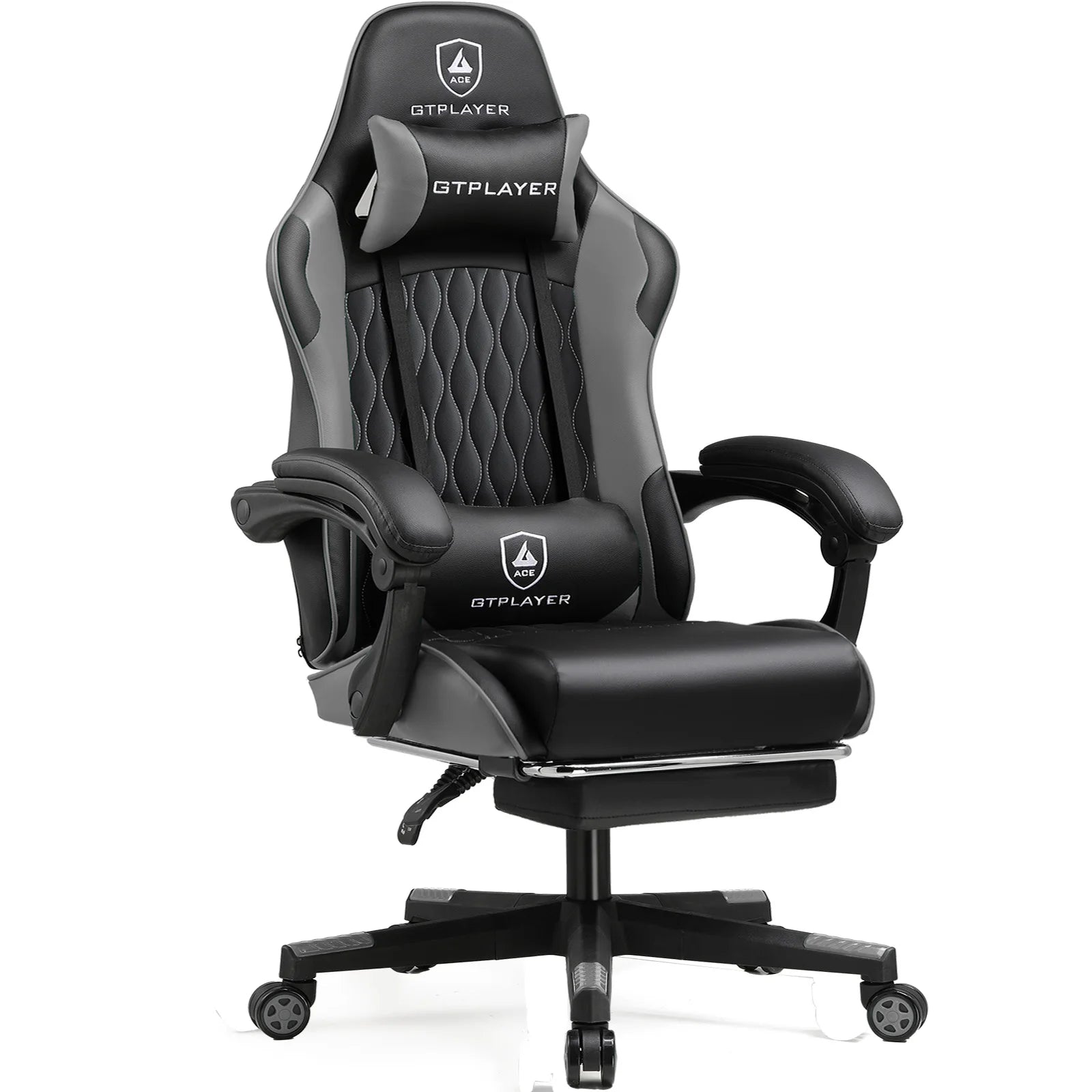 GTPLAYER Gaming Chair, Ergonomic Computer Chair with Footrest, Headrest and Lumbar Support Height Adjustable Gaming Chair 360° S