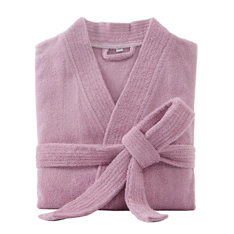 100% Cotton Bathrobe for Men Long Thick Absorbent Terry Bath Robe Kimono Men Towel Bathrobe Plus Sleepwear Women Dressing Gown