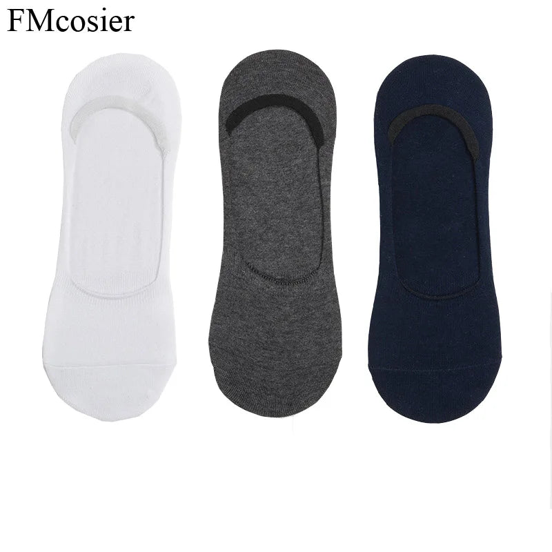 10 Pairs Summer Cotton Mens Invisible Socks White Black Sokken Calcetines Hombre Divertido Big Plus Size 46 47 45 44