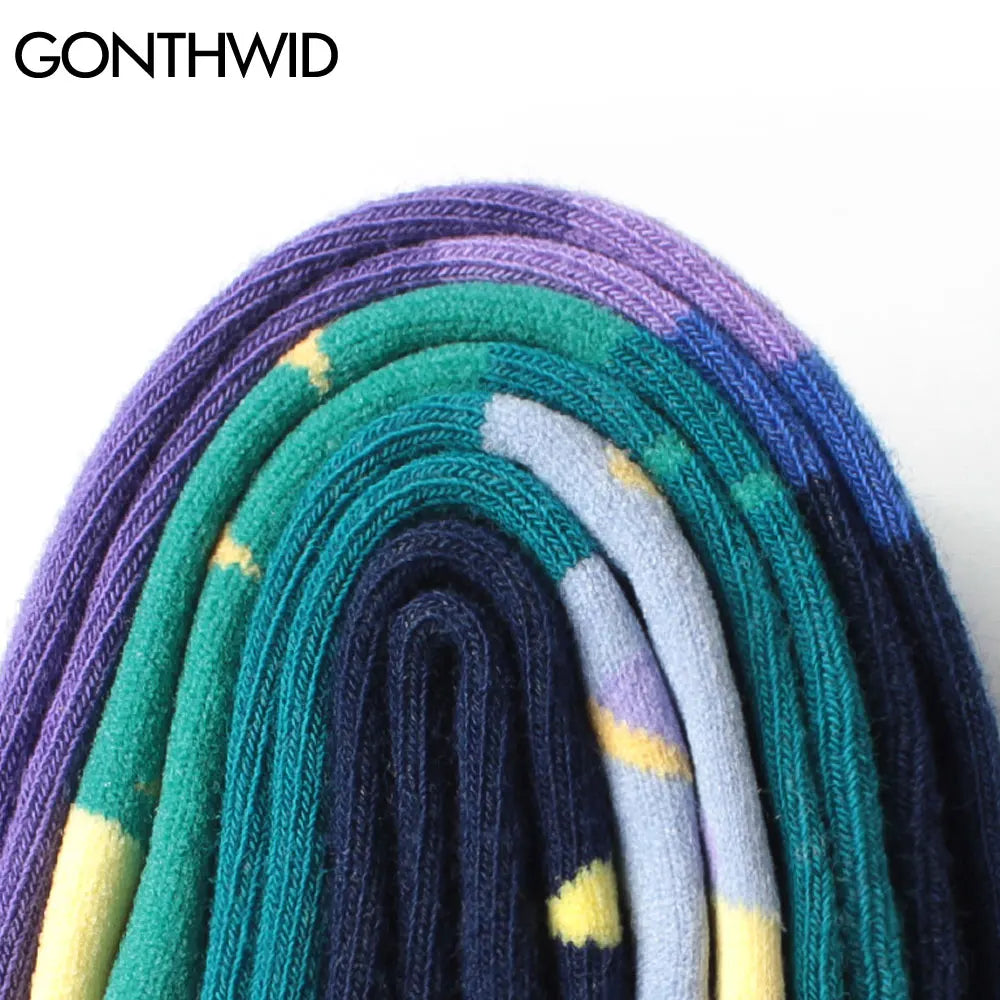 GONTHWID Creative Universe Astronaut Planets Cotton Socks Streetwear Men Women Hip Hop Harajuku Fashion Casual Skateboard Socks