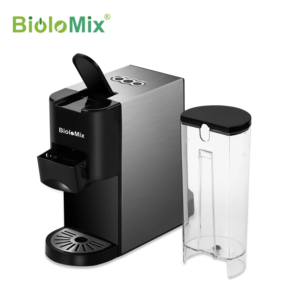 BioloMix 3-in-1 Espresso Coffee Machine - 19 Bar, 1450W, Compatible with Nespresso, Dolce Gusto Capsules, and Coffee Powder