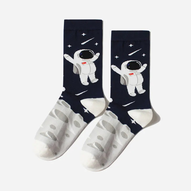 GONTHWID Creative Universe Astronaut Planets Cotton Socks Streetwear Men Women Hip Hop Harajuku Fashion Casual Skateboard Socks