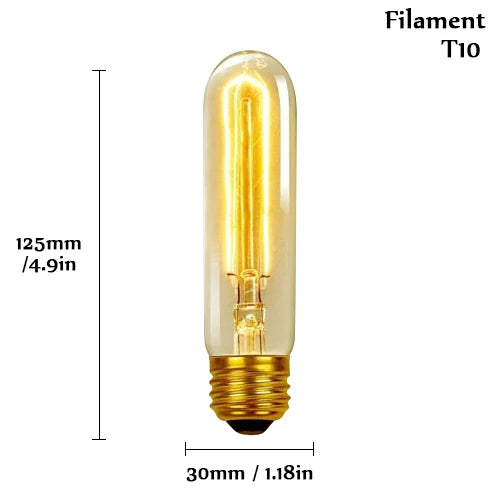 8/10pcs Retro Edison Light Bulb E27 220V 110V 40W ST64 G80 G95 T10 T45 T185 A19 A60 Filament Incandescent Ampoule Vintage Lamp