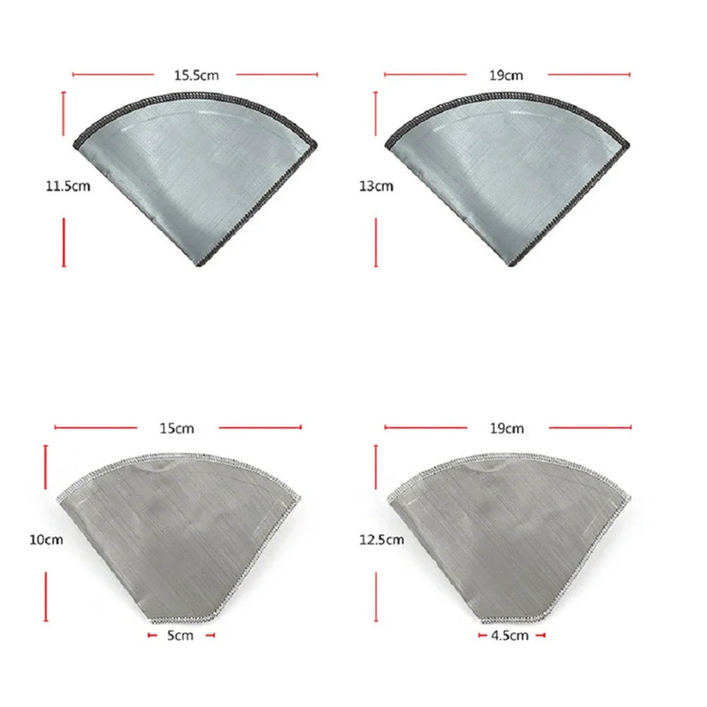 1-10PCS Reusable Pour Over Coffee Filter Mesh Stainless Steel Paperless Coffee Filter Easy Clean Cone Filter Coffee Drip Filter