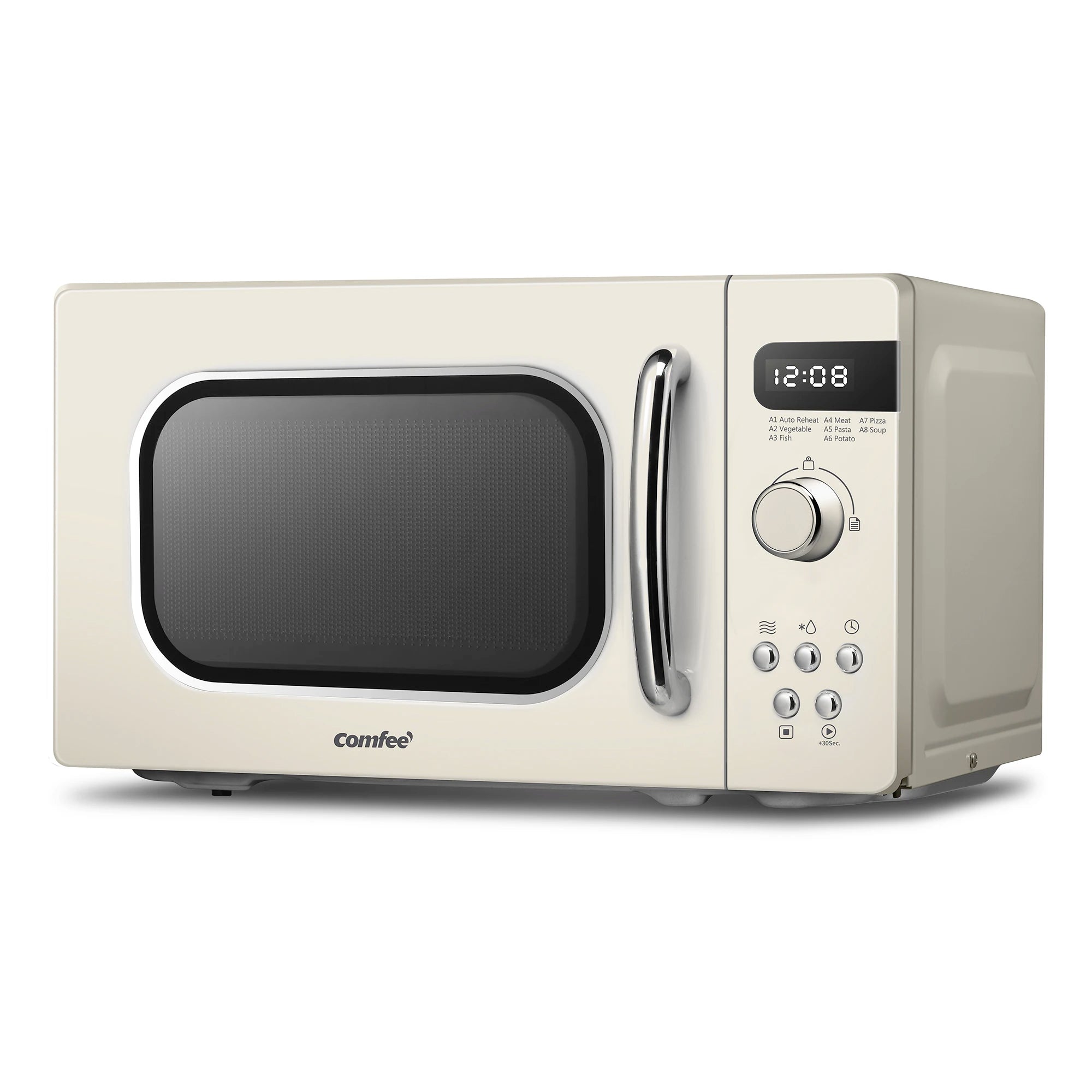 COMFEE' 800w 20L Microwave Oven with 8 Auto Menus, 5 Cooking Power Levels, and Express Cook Button