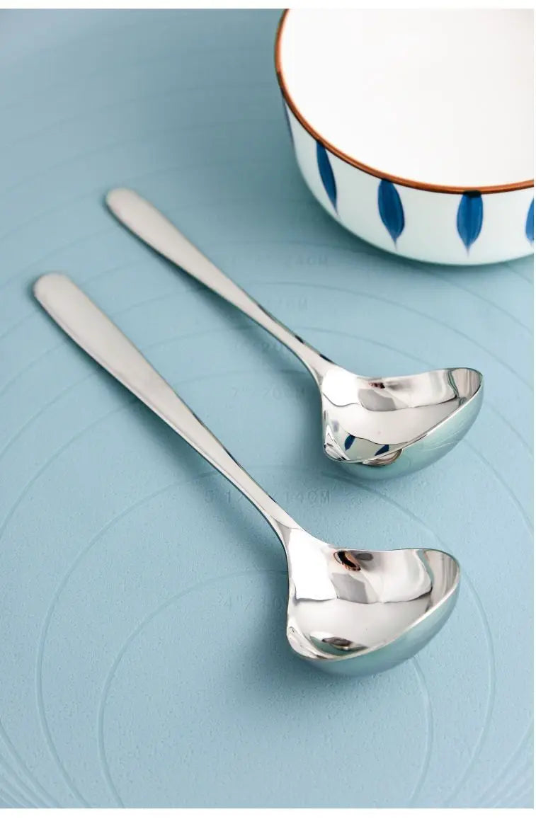 3/5PCS 20CM Extra Large 304 Stainless Steel Soup Ladle Cooking Tool Gold Scoop Tablewares Gold Plated Soup Serving Spoon