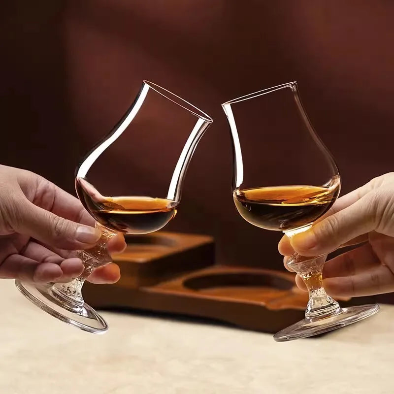 Macallan Whisky Crystal Glasses With Gift Box King Exclusive Wine Tasting Cup Luxury Carved Chivas Whiskey Brandy Goblet Snifter