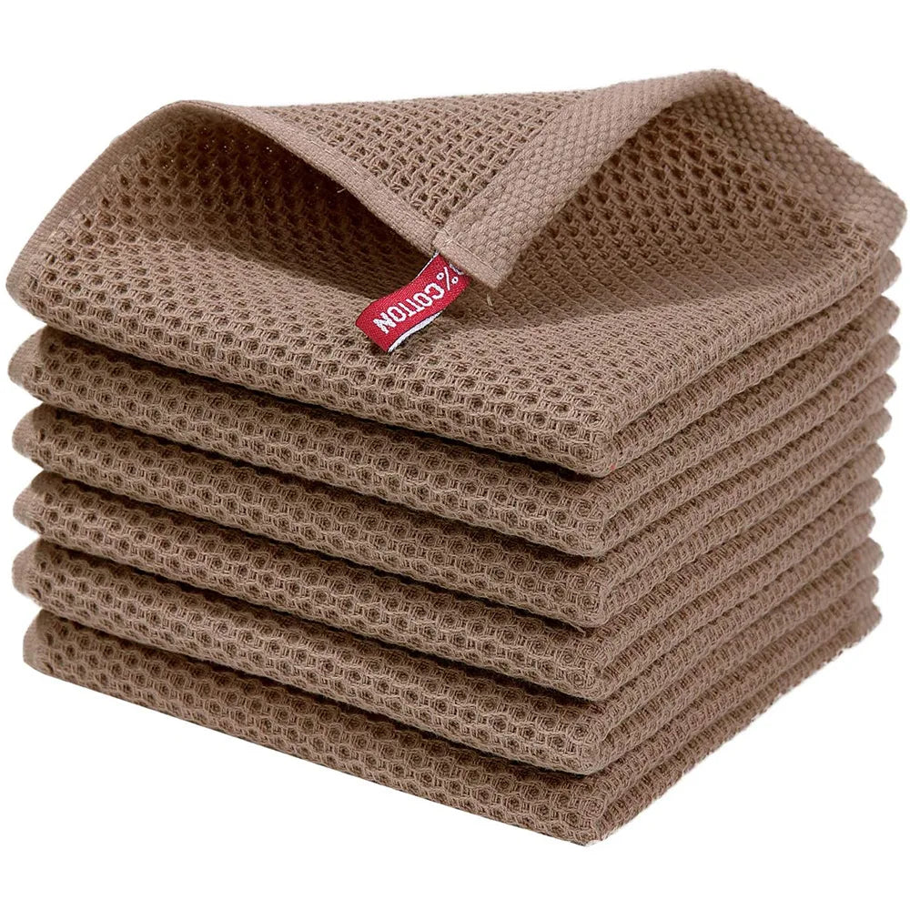 1 Pcs100% Cotton Waffle Woven Kitchen Dish Cloths, Super Soft Tea Towels,Absorbent Quick Dry Cleaning Dish Towels,12x12 Inches