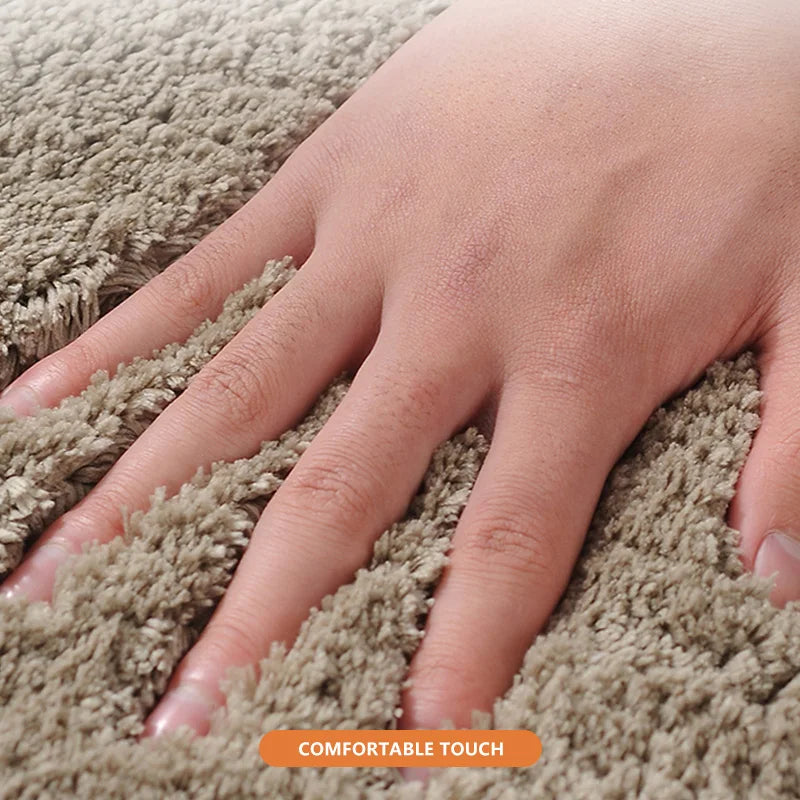 Water Absorbtion Anti-Slip Bath Mat Thickened Bathroom Carpet Long Hair Floor Mat Machine Washable Toilet Mat Fluffy Bat