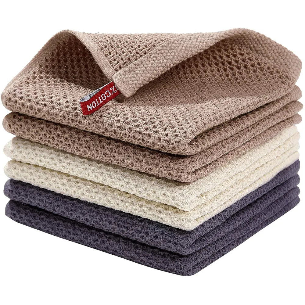 1 Pcs100% Cotton Waffle Woven Kitchen Dish Cloths, Super Soft Tea Towels,Absorbent Quick Dry Cleaning Dish Towels,12x12 Inches