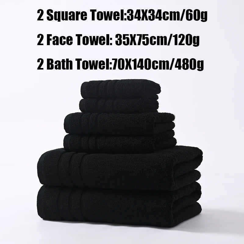 6/8PCS Bath Towel Set Adult Bathroom Cotton Super Absorbent 2 Wash Towel 2 Hand Towel 2 Bath Towel Hotel Spa Beauty Salon Grey