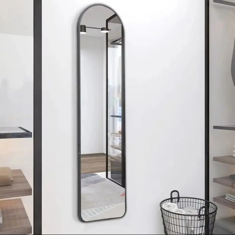 Black 150cm Modern Arched Wall Freestanding Floor Mirror