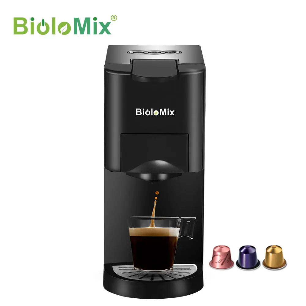 BioloMix 3-in-1 Espresso Coffee Machine - 19 Bar, 1450W, Compatible with Nespresso, Dolce Gusto Capsules, and Coffee Powder