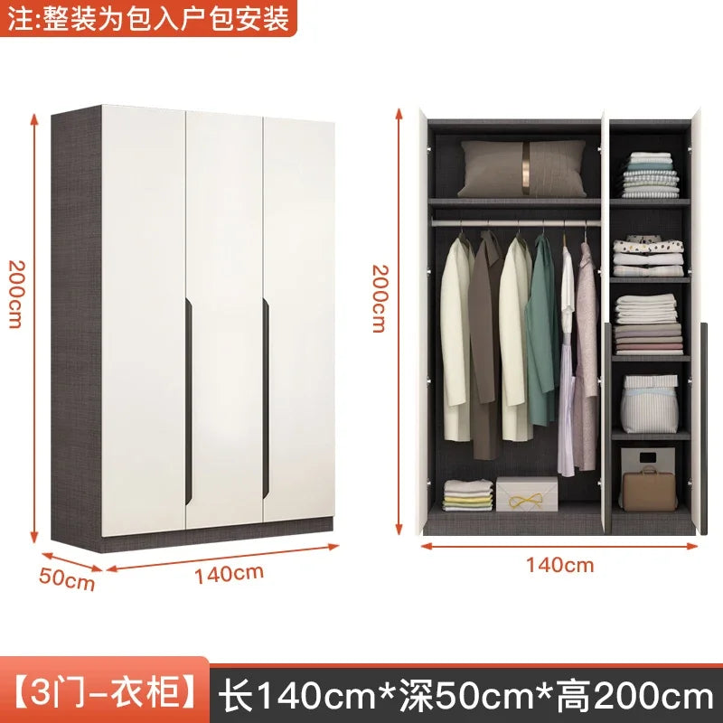 Nordic Luxurious Modern Wardrobe White Doors Women Clothes Wardrobe Organizer Cupboard Roupeiro De Quarto Bedroom Furniture