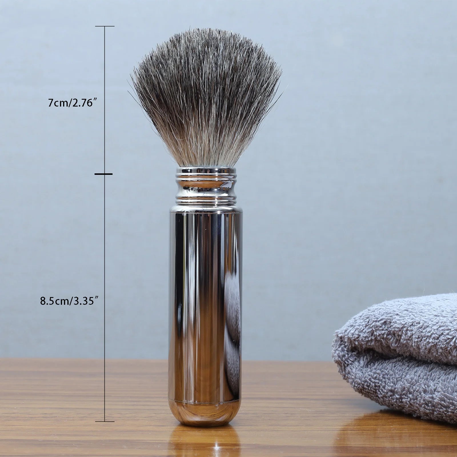 Magyfosia Pure Badger Hair Brush Aluminium Tube Holder for Men's Mustache Shaver and Barber Beard Tool Travel Gift Set