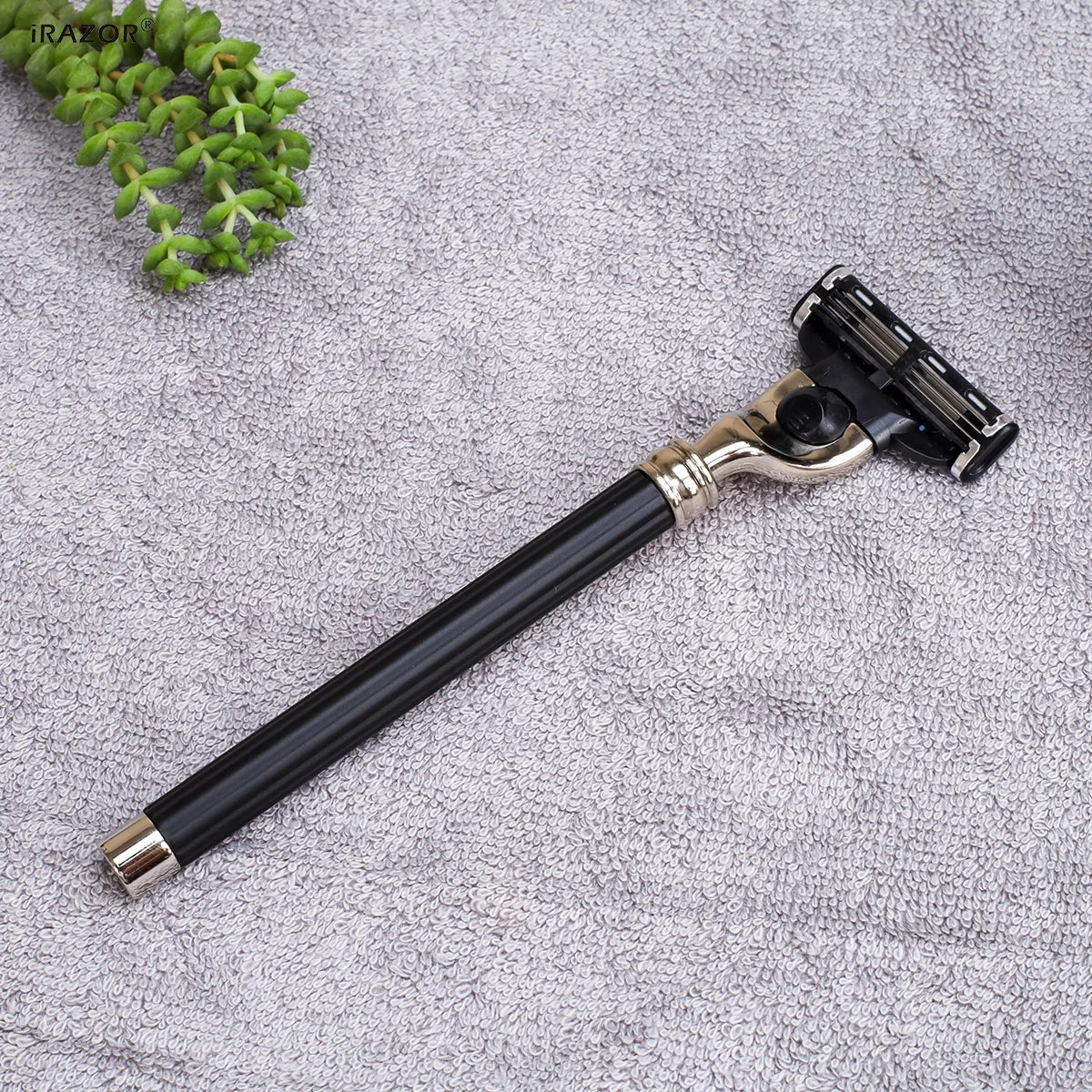 iRAZOR Classic Triple Blade 3-Layer Mach 3 Men's Beard Shaving Safety Razor Hair Removal Face Wet Handle Shaver Gift for Father