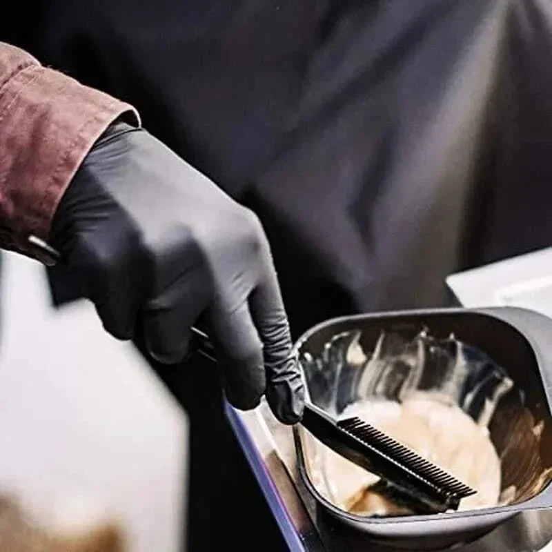 100/50/20 black nitrile gloves, thick disposable cleaning gloves, hair salon waterproof tattoo dishwashing gloves