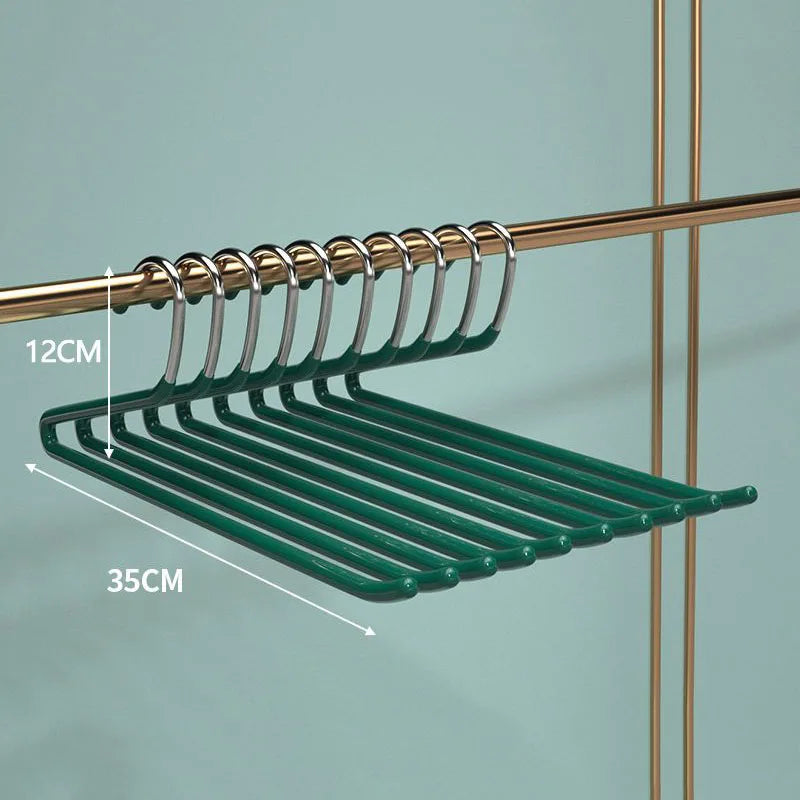 35CM Stainless Steel Pants Hanger Clothes Organizer Closet Trouser Rack ,Bold Metal Non-slip Towel Drying Rack,Save Space