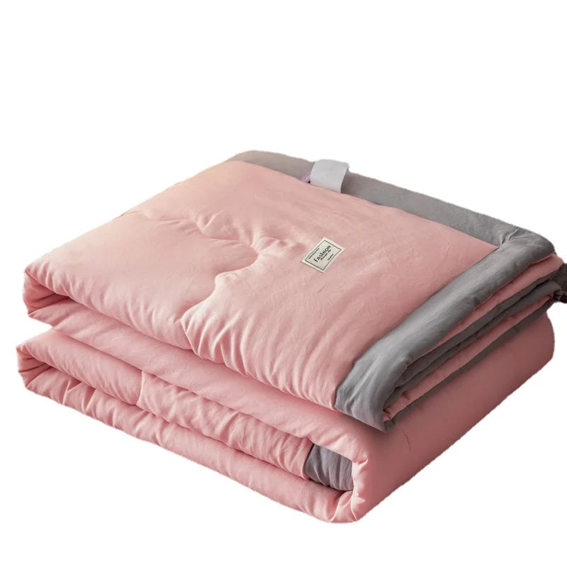 Zomer Airconditioning Quilt Gewassen Katoen Gooi Deken Quilten Dunne Dekbed Cooling Dekbed Gewatteerde Quilt Effen Kleur