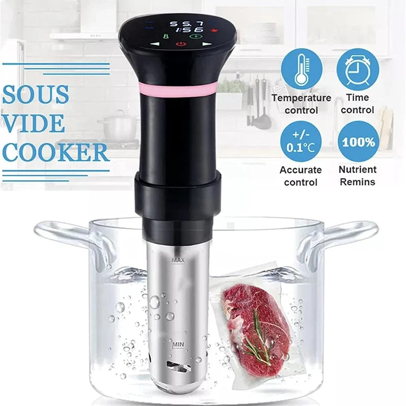 1800W Vacuum Sous Vide Cooker LCD Touch Immersion Circulator Accurate Cooking IPX7 Waterproof Slow Cooker with Digital Display