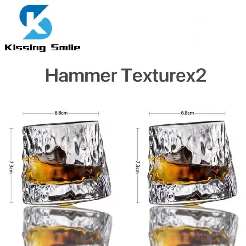 Creative Whiskey Glasses Durable Spinning Glassware Cocktails Wine Brandy Cup Water Juice Tea Mug Party Drinking Glass Tumbler