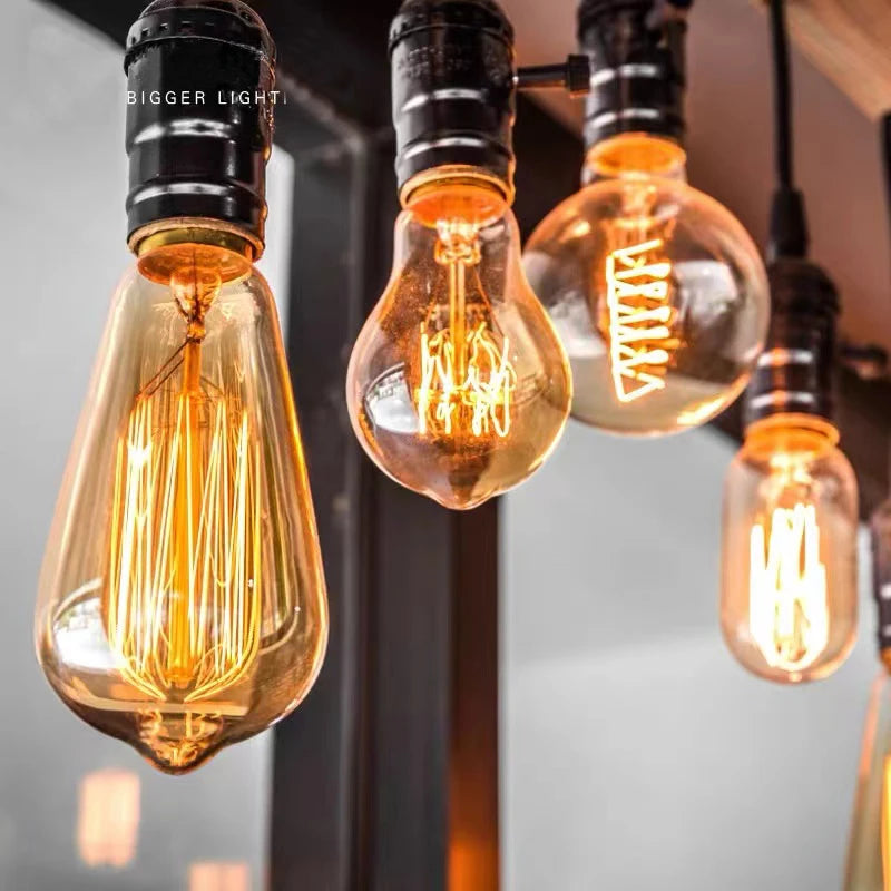 8/10pcs Retro Edison Light Bulb E27 220V 110V 40W ST64 G80 G95 T10 T45 T185 A19 A60 Filament Incandescent Ampoule Vintage Lamp