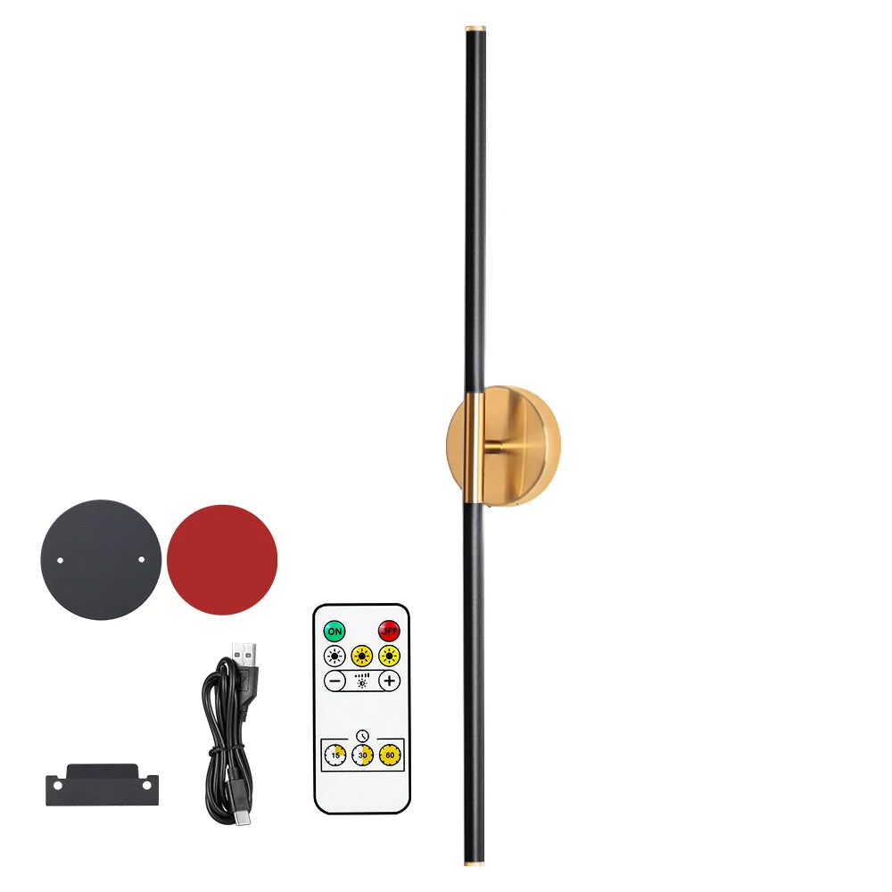 Magnetic Rechargeable Wall Light 4400mAh Detachable Design 360° Rotating Wall Sconce Bedroom Living Room Sofa Wall Lamp