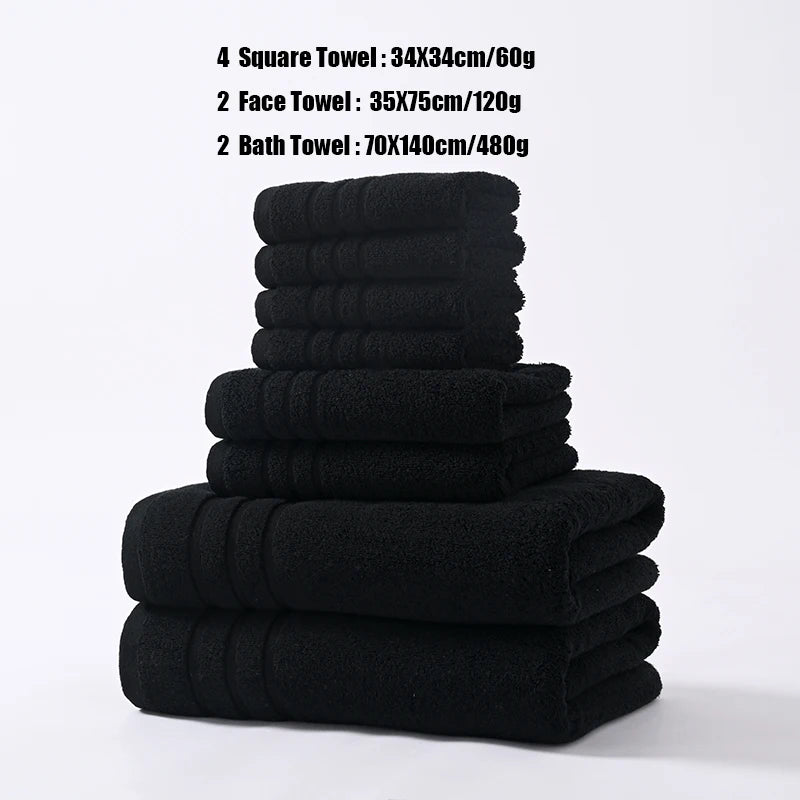 6/8PCS Bath Towel Set Adult Bathroom Cotton Super Absorbent 2 Wash Towel 2 Hand Towel 2 Bath Towel Hotel Spa Beauty Salon Grey