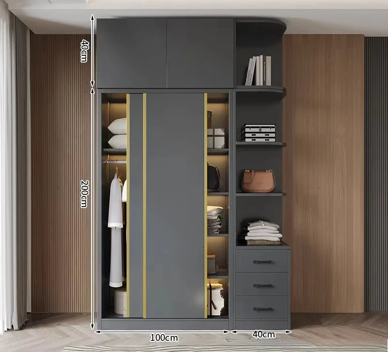 Clothes Girls Wardrobe Storage Gold Black Modern Display Wardrobe European Multifunction Vitrinas Cristal Expositoras Furniture