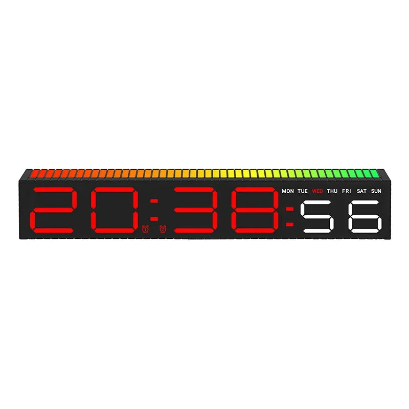 LED Alarm Clock Colorful Table Clock with Rhythm Light RGB Lamp Pickup Light Sound Control Music Rhythm Desktop Clock Home Decor