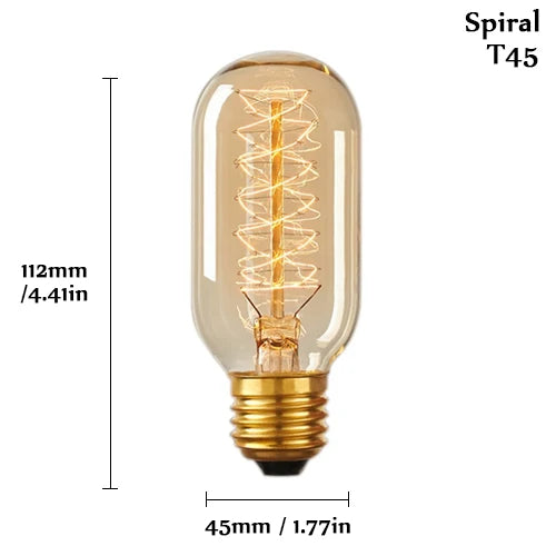8/10pcs Retro Edison Light Bulb E27 220V 110V 40W ST64 G80 G95 T10 T45 T185 A19 A60 Filament Incandescent Ampoule Vintage Lamp