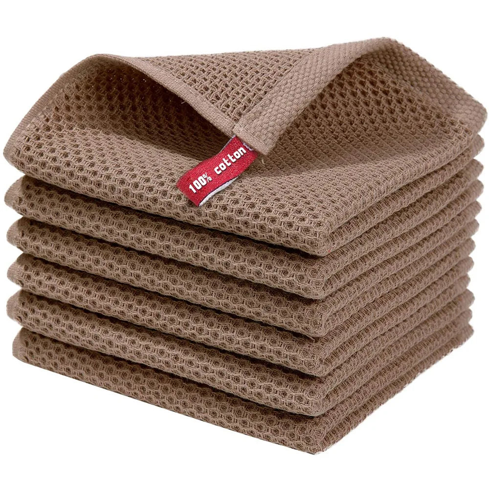 1 Pcs100% Cotton Waffle Woven Kitchen Dish Cloths, Super Soft Tea Towels,Absorbent Quick Dry Cleaning Dish Towels,12x12 Inches