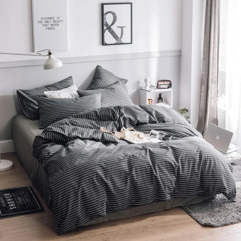 Bohon Paisley Duvet Cover Set Black White Print 3pcs Bedding Sets Luxury Pillow Case Queen and King Size Cotton Bedding Sets