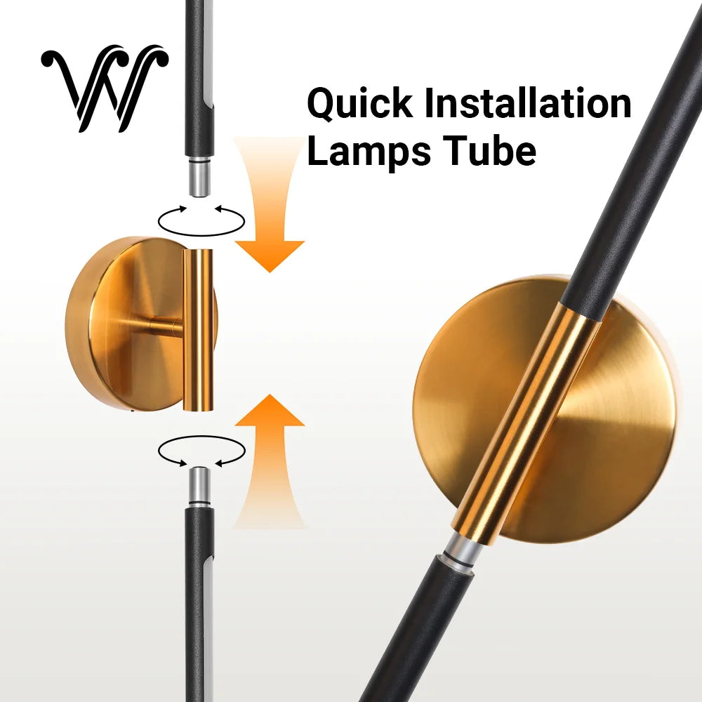 Magnetic Rechargeable Wall Light 4400mAh Detachable Design 360° Rotating Wall Sconce Bedroom Living Room Sofa Wall Lamp