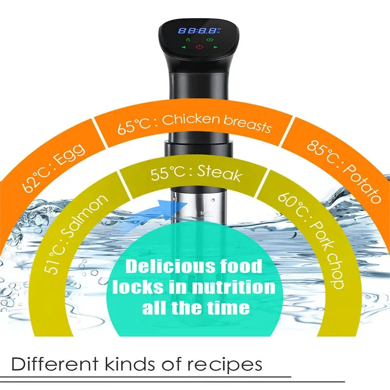1100W Sous Vide Cooker LCD Touch Digital Display Immersion APP Control Circulator Accurate Cooking Vacuum Smart Slow Cooker