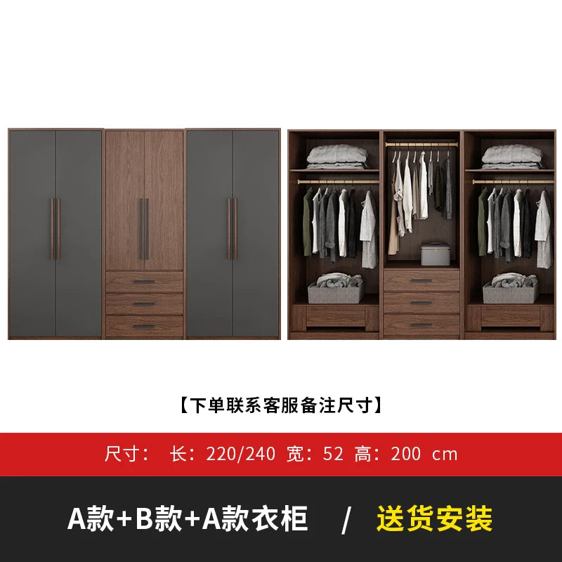 Black Modern Handles Wardrobes Design Eco Doorable Organizer Closet Wardrobe Bedroom Storage Clothes Armario Bedroom Furniture