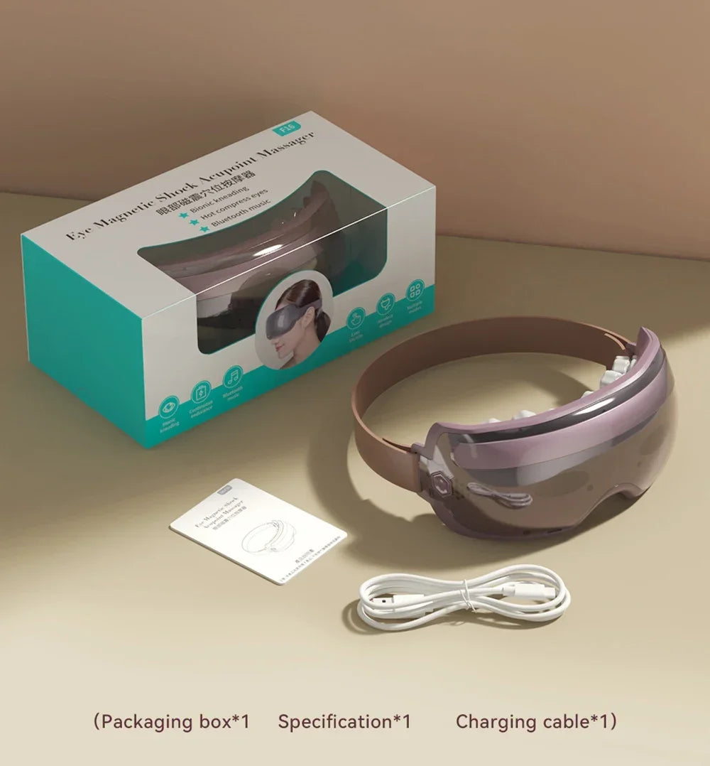 Vibration Eye Massage Electric Eye Massager Glasses Therapy Bluetooth Acupressure Relief Fatigue Dark Circles Acupoint