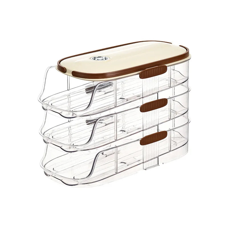 1 pcs egg storage box automatic rolling refrigerator egg rack storage handheld stackable egg refrigerator side door Storagerack