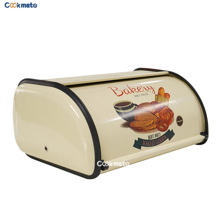 Large Capacity Bread Box Stainless Steel Storage Bin Holder Kitchen Container Case Vintage Dispenser Home Accessories