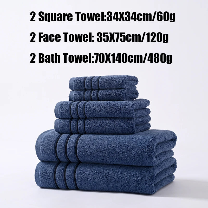 6/8PCS Bath Towel Set Adult Bathroom Cotton Super Absorbent 2 Wash Towel 2 Hand Towel 2 Bath Towel Hotel Spa Beauty Salon Grey