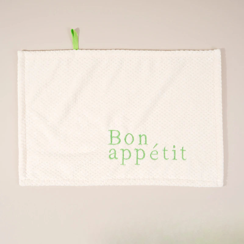 Nordic Hanging Hand Towel Home Embroidery Thickened Coral Velvet Absorbent Small Towel for Kitchen Bathroom Hankerchief