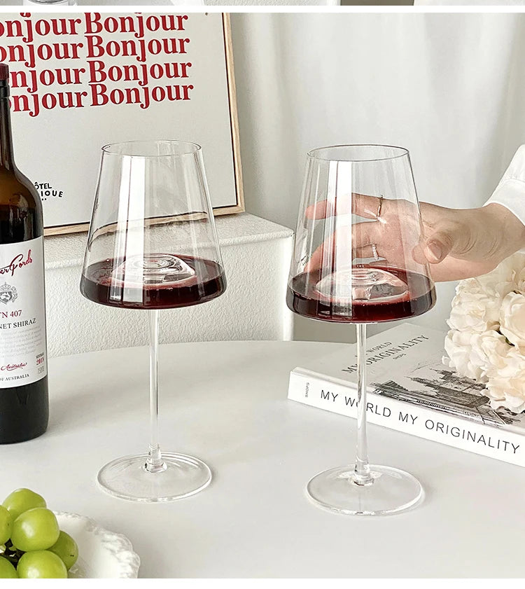 590ml Hill Burgundy Red Wine Glass Cup Home Glass Goblet High-grade Potbelly Grape Wine Glass European Bar Barware