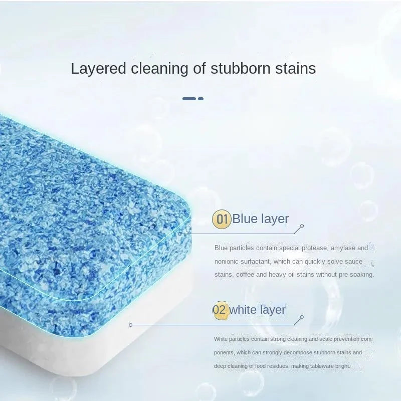 30pcs Dishwasher Tablets Solid Kitchen Detergent All In One Eco Friendly Portable Concentrated Rinse Block Dishwasher