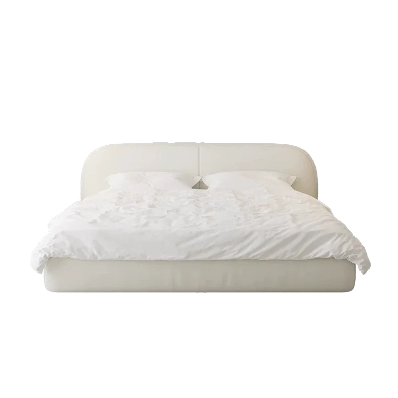 White Tech Cloth Frame Double Bed Luxury Headboard Double Bed King Size Twin Full House Cama De Dormitorio Furniture For Bedroom