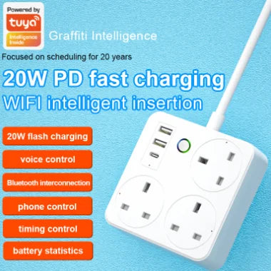 Smart socket WiFi Power Strip Multi Plug With 4 Plug 4USB Port Compatible With alexa google home Smart home Tuya Smart smartlife