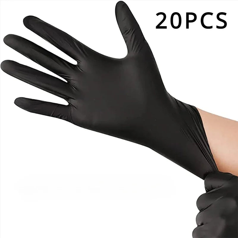 100/50/20 black nitrile gloves, thick disposable cleaning gloves, hair salon waterproof tattoo dishwashing gloves