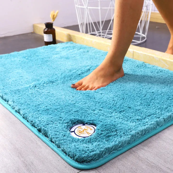 Water Absorbtion Anti-Slip Bath Mat Thickened Bathroom Carpet Long Hair Floor Mat Machine Washable Toilet Mat Fluffy Bat