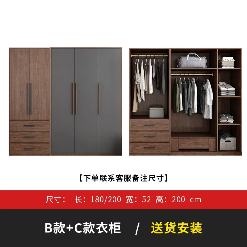 Black Modern Handles Wardrobes Design Eco Doorable Organizer Closet Wardrobe Bedroom Storage Clothes Armario Bedroom Furniture