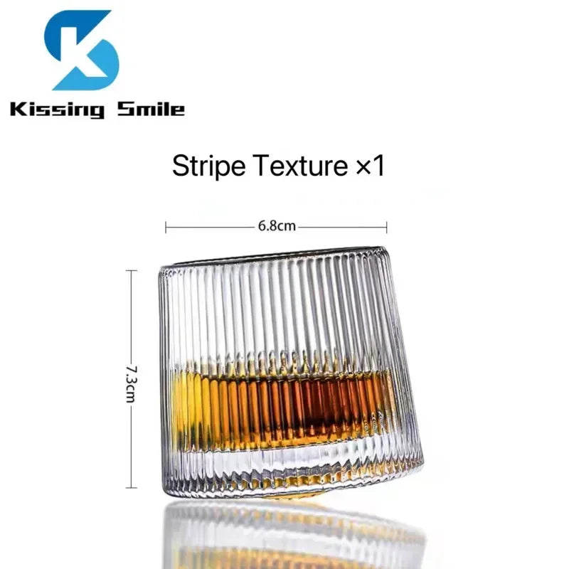 Creative Whiskey Glasses Durable Spinning Glassware Cocktails Wine Brandy Cup Water Juice Tea Mug Party Drinking Glass Tumbler