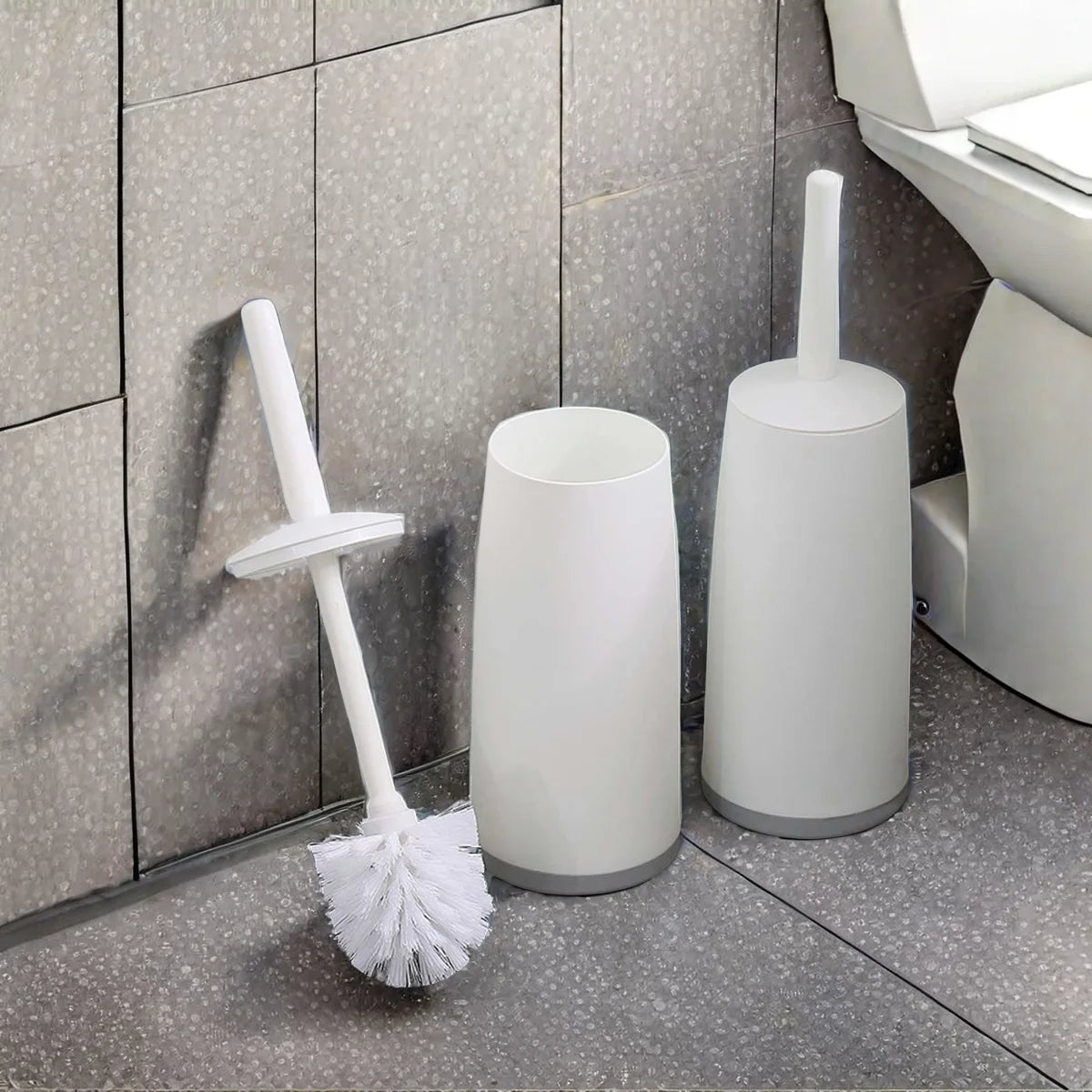 WORTHBUY Household Bathroom Cleaning Brush Long Handle Toilet Brush WC Splash Proof Toilet Cleaning Brush Bathroom Accessories